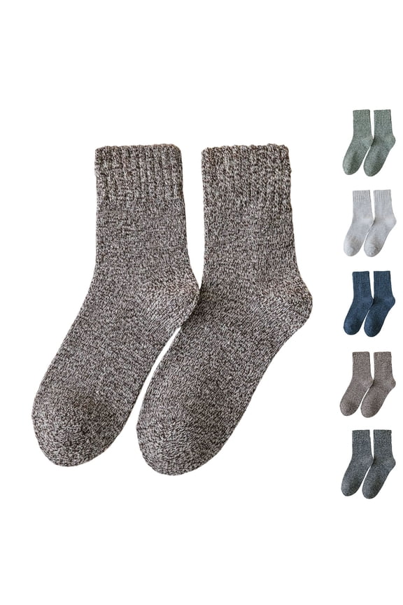 Women's Thermal Knit Crew Socks, Thick Winter Warm Floor Socks, Cozy Ribbed Cuff Boot Socks, Soft Chunky Hosiery for Cold Weather Daily Wear