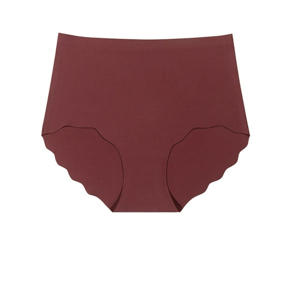 Mgmyaa Women's Underwear Wavy Ice Silk High Waisted Lightweight Stomach Control Panties