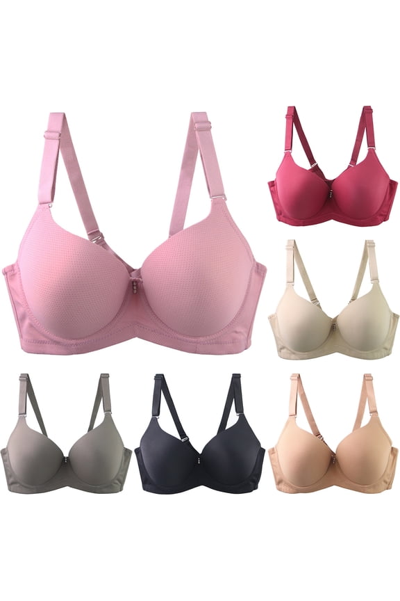 Women's Underwire Push Up Bra Large Size Support Daily Bra Thin Comfort Full Coverage Anti Sagging Design D E Cup Lift Shaping Lightweight Sleep Bra