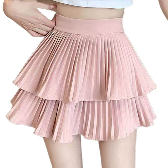 Mgmyaa Women's Wide-Leg Pants Spring and Summer Casual High Waist Pleated Cake Skirt