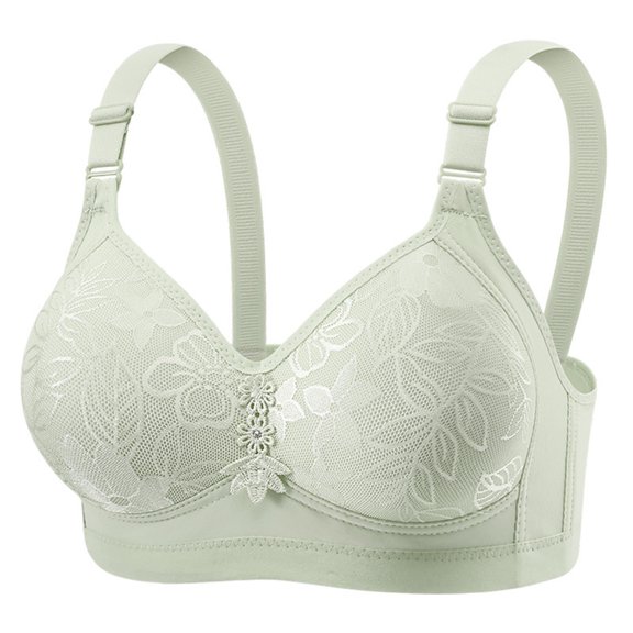 Mgmyaa Women's Wireless Bra Embroidered Lace Comfortable Breathable Plus Size No Underwire Support Everyday Bra