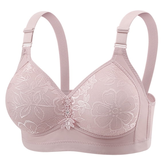 Mgmyaa Women's Wireless Bra Embroidered Lace Comfortable Breathable Plus Size No Underwire Support Everyday Bra