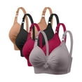 thumbnail image 1 of Mgmyaa Women's Wireless Push Up Bra Comfortable No Underwire Bra Full Support Plus Size Everyday Breathable T-Shirt Bras, 4-Pack, 1 of 6