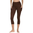 thumbnail image 1 of Mgmyaa Women's Yoga Fitness Capri Leggings with Booty Lifting High Waist Slim Fit Moisture Wicking Side Pockets for Workout Running Gym Athletic, 1 of 8