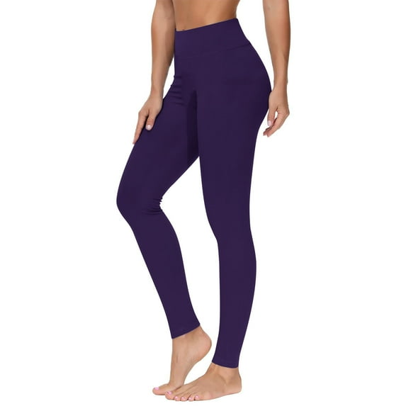 Mgmyaa Women's Yoga Leggings High Waisted Tummy Control Workout Running Yoga Pants, Purple XL
