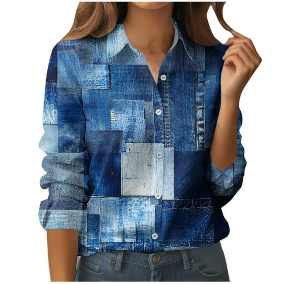 Mgmyaa Womens Button Down Shirts Solid Dress Shirts Long Sleeve Flowy Collared Work Office Business Blouses Lightweight Tops