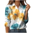 thumbnail image 1 of Mgmyaa Womens Button Down Shirts Solid Dress Shirts Long Sleeve Flowy Collared Work Office Business Blouses Lightweight Tops, 1 of 5