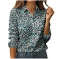 thumbnail image 1 of Mgmyaa Womens Button Down Shirts Solid Dress Shirts Long Sleeve Flowy Collared Work Office Business Blouses Lightweight Tops, 1 of 5
