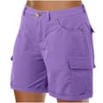 thumbnail image 1 of Mgmyaa Womens Cargo Shorts High-Waisted Lightweight Loose Wide-Leg Shorts Summer Button Waist Cargo Shorts with Multi Pockets Size S-3XL, 1 of 4