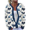 thumbnail image 1 of Mgmyaa Womens Christmas Printed Knitted Cardigan Button Up Long Sleeve Sweater Jacket Fall Winter Casual Holiday Wear, 1 of 5