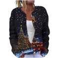 thumbnail image 1 of Mgmyaa Womens Christmas Printed Knitted Cardigan Button Up Long Sleeve Sweater Jacket Fall Winter Casual Holiday Wear, 1 of 5