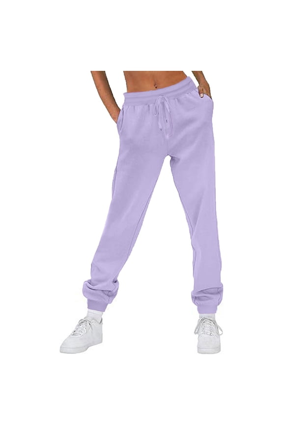 Womens Fleece Lined Sweatpants Running Fitness Sports Jogger Pants Athletic Lounge Trousers Travel Outfits