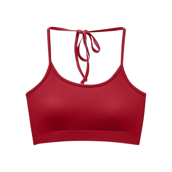 Mgmyaa Womens Halter Bra Beautiful Back Suspender with Chest Pad Bra Tube Bottom Wrap.