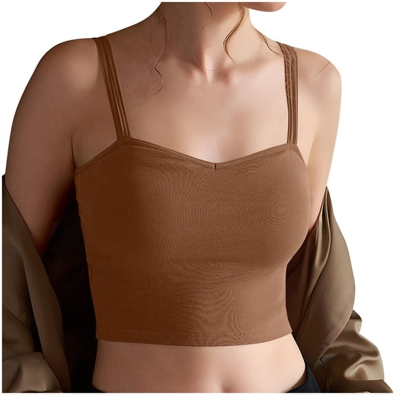 Mgmyaa Womens Hanging Neck Beautiful Back Suspender With Chest Pad Bra Tube Bottom Wrap.