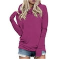 thumbnail image 1 of Mgmyaa Womens Hoodie Casual Long Sleeve Solid Hooded Shirt Blouse Pullover Fall Outfits, 1 of 5
