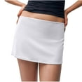 thumbnail image 1 of Mgmyaa Womens Mini Skirts Solid Color Low Waisted Summer Elastic Waist Short Skirt, 1 of 6