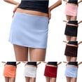 thumbnail image 1 of Mgmyaa Women's Mini Skirt Solid Color Bodycon Short Skirt Elastic Waist Casual Summer, 1 of 9