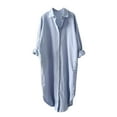 thumbnail image 1 of Mgmyaa Womens Oversized Button Down Shirts Casual Loose Long Sleeve Solid Lapel Long Blouses Tops, 1 of 4