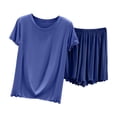 thumbnail image 1 of Mgmyaa Womens Pajama Sets 2 Piece Loose Short Sleeve T-Shirt and High Waist Shorts Sleepwear Home Casual Lounge Set Comfortable, 1 of 3