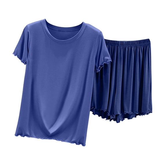 Mgmyaa Womens Pajama Sets 2 Piece Loose Short Sleeve T-Shirt and High Waist Shorts Sleepwear Home Casual Lounge Set Comfortable