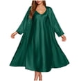 thumbnail image 1 of Mgmyaa Womens Pajamas Set Silk Nightgown and Robe Summer Sleepwear Home Lounge Two-Piece Set with Coat, 1 of 6