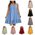 thumbnail image 1 of Mgmyaa Womens Plus Size Summer Tank Dresses Casual Sleeveless Tshirt Sundress Beach Cover Up Loose Ruffle Midi Dress L-5XL, 1 of 8