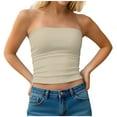 thumbnail image 1 of Mgmyaa Womens Strapless Tube Tops Basic Backless Sleeveless Bandeau Going Out Crop Tops Blouses Summer Clothes, 1 of 8