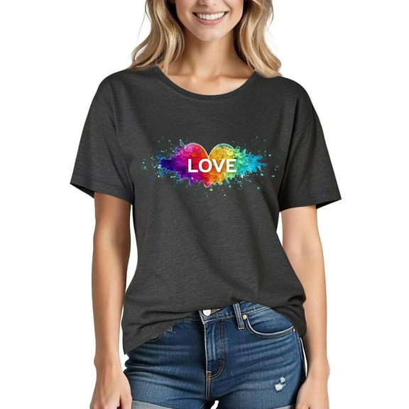 Mgmyaa Womens T Shirt Casual Cotton Short Sleeve Crew Neck Graphic T-Shirt Tops Tees