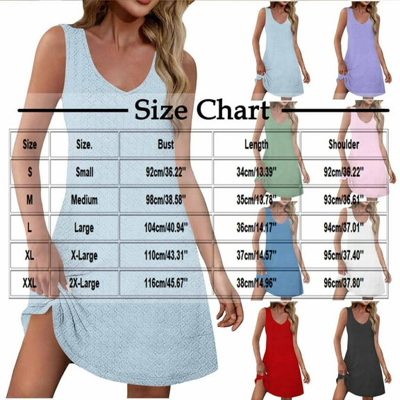 Mgmyaa Womens Tank Dress Summer Sleeveless Solid Color Casual Sundress V-Neck Pockets Mini Dress