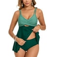 thumbnail image 1 of Mgmyaa Womens Tankini Bathing Suits with Skirt Two Piece Tummy Control Swimsuits Green XXL, 1 of 6