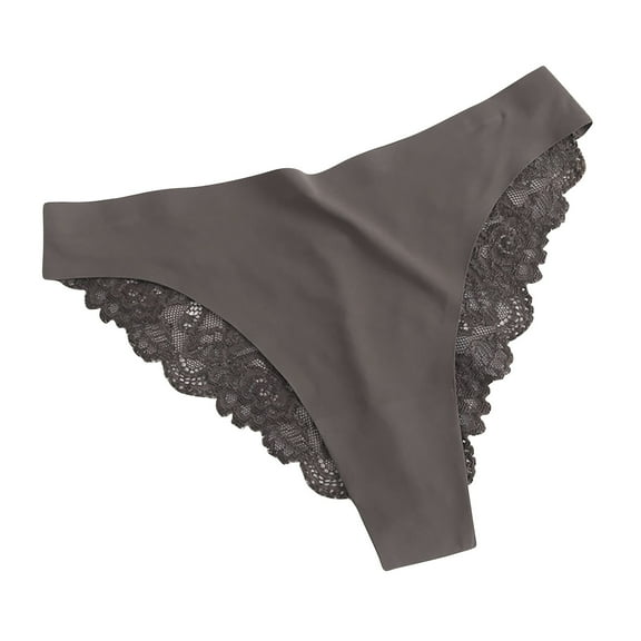 Mgmyaa Womens Thong Lace Ice Silk Underwear Low Waist Panties