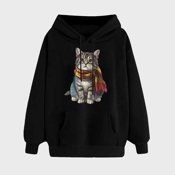 Mgmyaa Womens Winter Hoodie Pullover Long Sleeve Print Sweatshirt Comfortable Casual Outfits