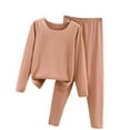 thumbnail image 1 of Mgmyaa Womens Winter Warm Pajama Set Round Neck Long Sleeve Top and Pants Soft Home Clothes for Cozy Sleepwear and Lounge, 1 of 3