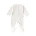 thumbnail image 1 of Mgmyaa Zipper Footed Romper Long Sleeve Solid Pajama Jumpsuit with Feet Newborn Sleepwear Bodysuit 3-18 Months, 1 of 6