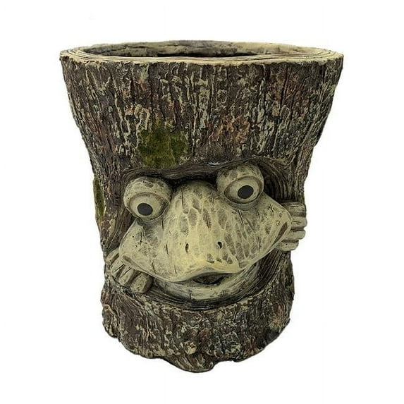 Mgo Faux Wood Frog Planter, Multi Color