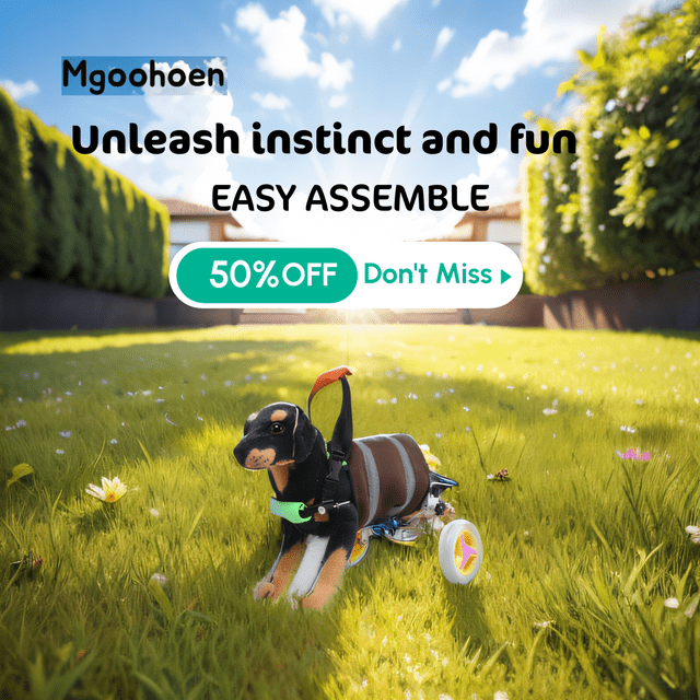 Mgoohoen Dog Wheelchair for Back Legs Adjustable Dog Wheelchairs with 2