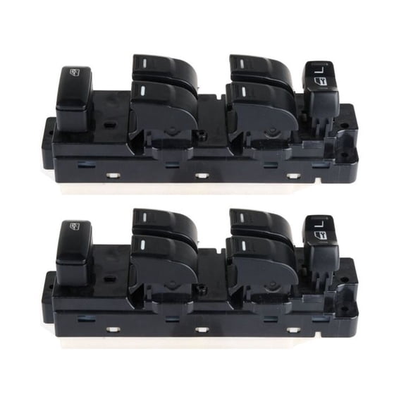 Mgpro 2 Pieces - Power Door Window Control Switch Front Left Driver Side Plastic Black E12159401Cp for Chevy for Colorado 04-12,for GMC for Canyon 04-12,for Hummer for H3 06-10 for H3T 09-10