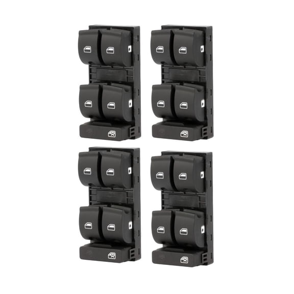 Mgpro 4 Pieces - Power Electric Door Window Control Switch Front Left Driver Side Plastic Black E15003001Cp for Audi for A4 2002-2008 for A4 Quattro 2002-2008 for S4 2002 2004-2008