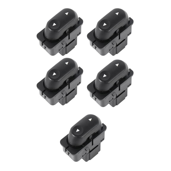 Mgpro 5 Pieces - Power Door Window Control Switch Front Rear Left Driver or Right Passenger Side Plastic Black E15000601Cp for Ford
