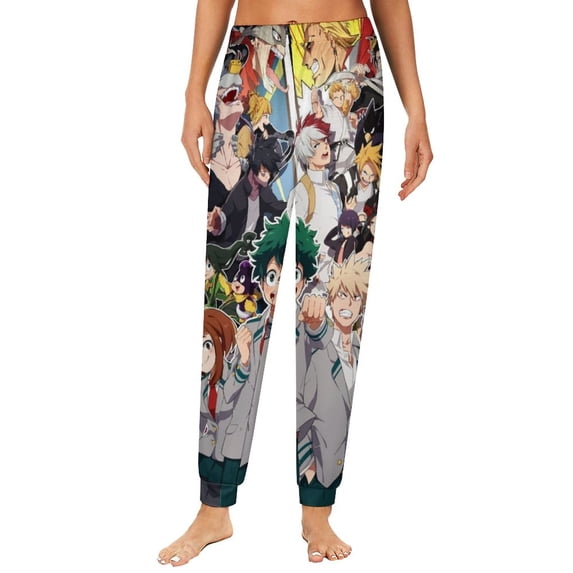 Mha Boku No Hero Academia Pajama Bottoms for Women Novelty Lounge Daily Cozy Soft Sleep Pajamas Pants Long Sleepwear