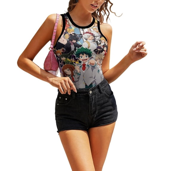 Mha Boku No Hero Academia Women's Tank Top Sleeveless T-Shirts Tee Camisole Sport Vest Summer Daily Undershirts