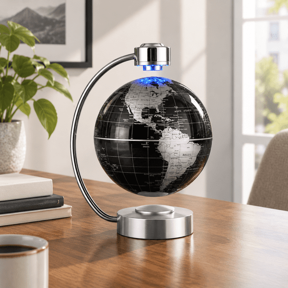 Mhsunrayic Levitating Globe Large 8" Floating With Led Lights