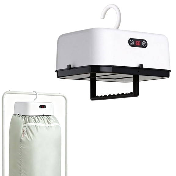 Mhtegs Mini Hanging Clothes Dryer Portable Laundry Dryers with 3 Heat Modes, Timer Settings, Hook Foldable Drying Electric Machine for Travel, RV, Apartment, Home US Plug