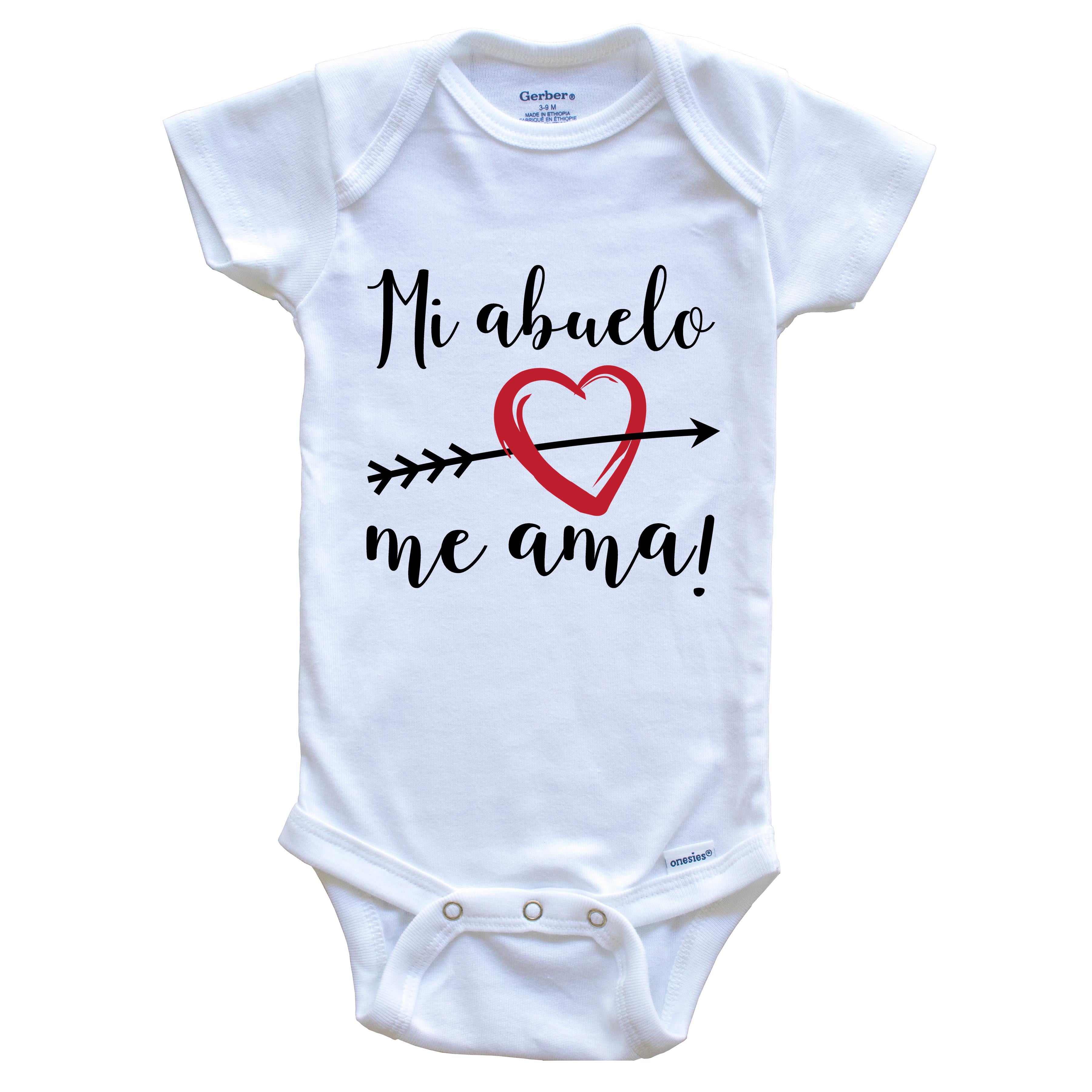 Mi Abuelo Me Ama - My Grandpa Loves Me Spanish Language Grandchild Baby Bodysuit - One Piece Baby Bodysuit, 0-3 Months White