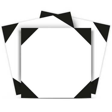 Mi Alma Abstract Black White Tile Stickers - Removable Vinyl 4x4, 24 pcs