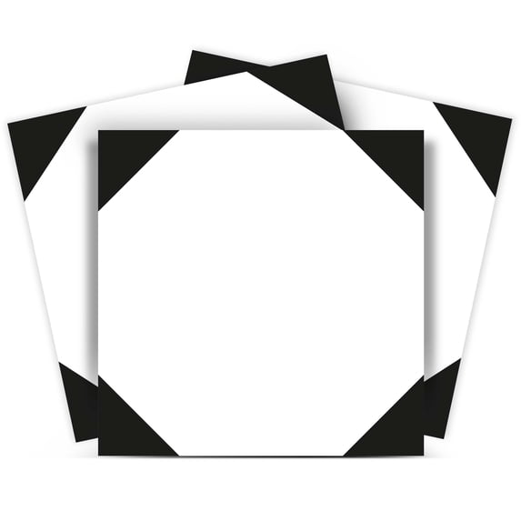 Mi Alma Abstract Black White Tile Stickers - Removable Vinyl 4x4, 24 pcs