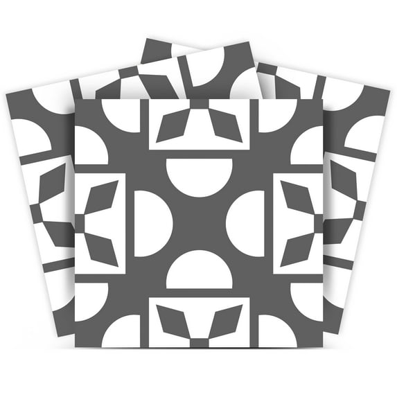 Mi Alma Abstract Gray Tile Stickers - Removable Vinyl 4x4, 24 pcs