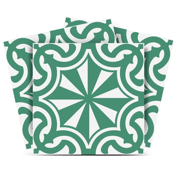 Mi Alma Abstract Green Tile Stickers - Removable Vinyl 4x4, 24 pcs