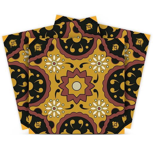 Mi Alma Black Brown Warm Mexican Peel & Stick Vinyl Backsplash Tiles