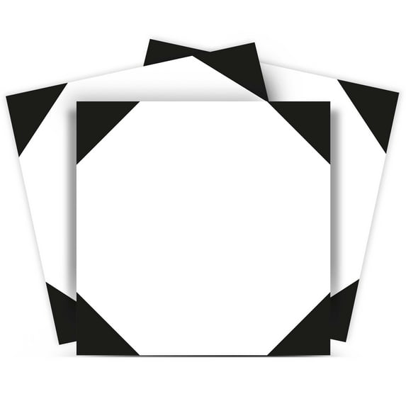 Mi Alma Black White Abstract Peel & Stick Vinyl Backsplash Tiles 5x5, 24 pcs